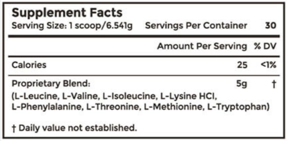 Advanced Amino Powder Supplement Facts